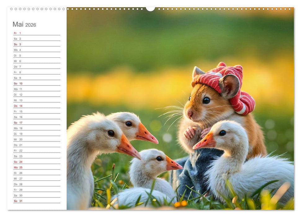Hamsterhausen - Ein Hamster und seine tierischen Freunde (CALVENDO Premium Wandkalender 2026)