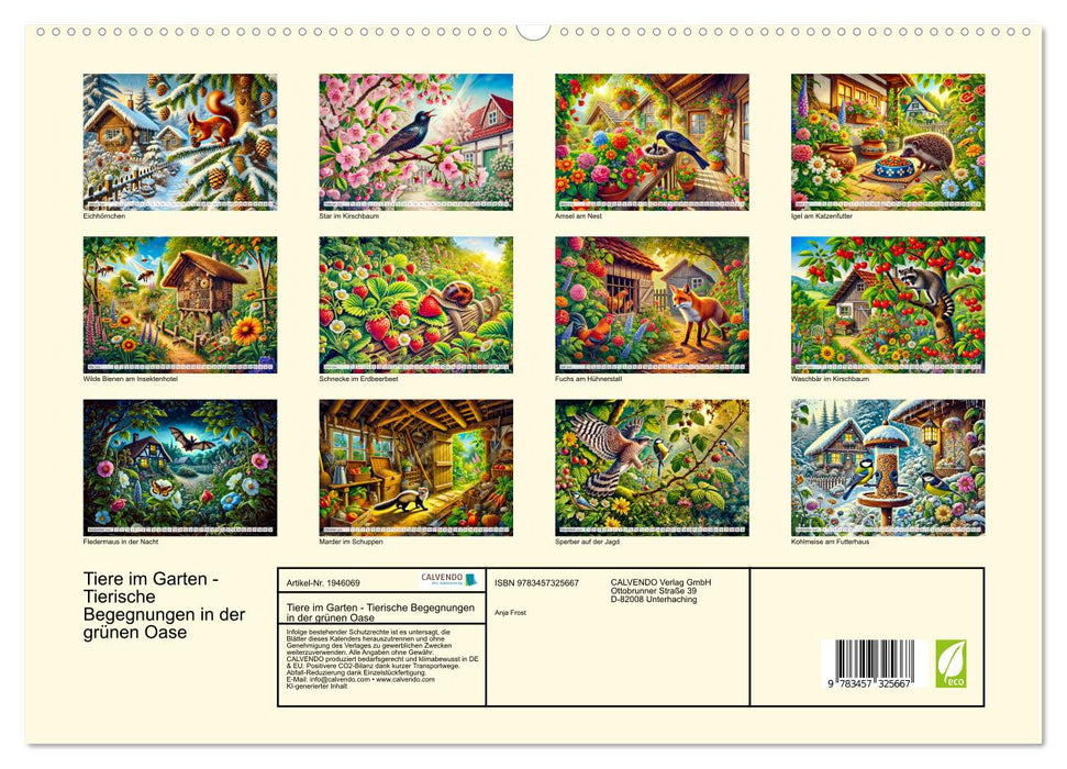 Tiere im Garten - Tierische Begegnungen in der grünen Oase (CALVENDO Premium Wandkalender 2026)