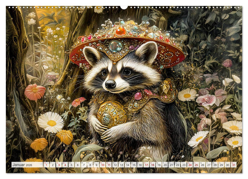 Magische Wesen im Zauberland - Fantasie-Tiere im Steampunk-Kalender (CALVENDO Wandkalender 2026)