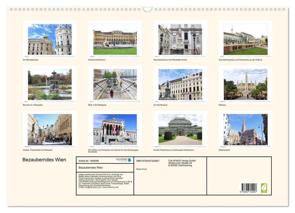 Bezauberndes Wien (CALVENDO Wandkalender 2026)