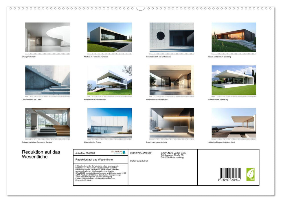 Reduktion auf das Wesentliche (CALVENDO Premium Wandkalender 2026)