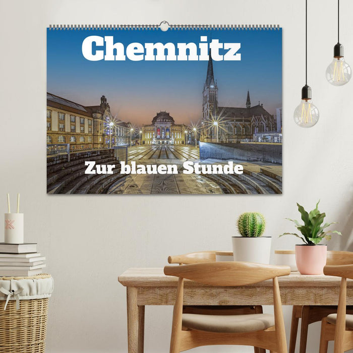 Chemnitz zur blauen Stunde (CALVENDO Wandkalender 2026)