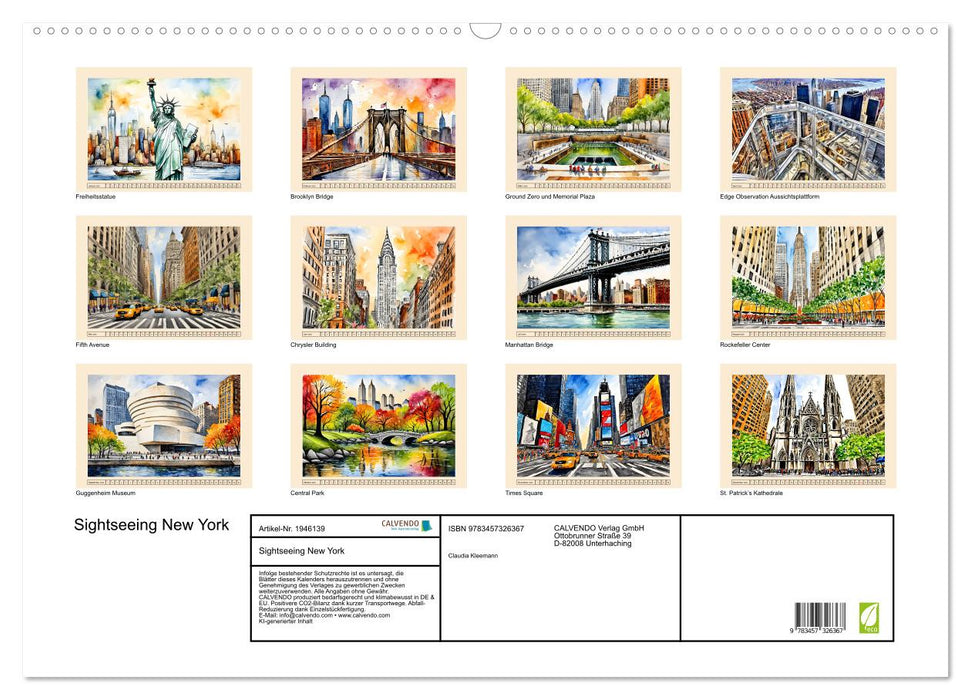 Sightseeing New York (CALVENDO Wandkalender 2026)