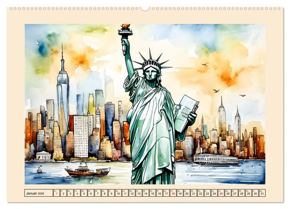 Sightseeing New York (CALVENDO Wandkalender 2026)