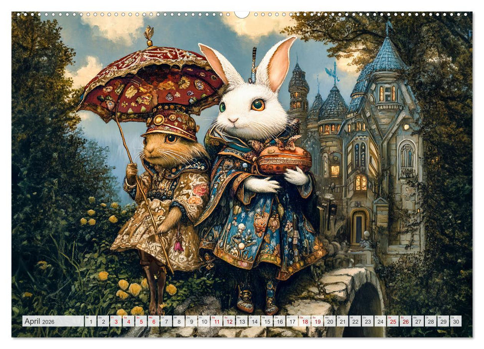 Magische Wesen im Zauberland - Fantasie-Tiere im Steampunk-Kalender (CALVENDO Premium Wandkalender 2026)