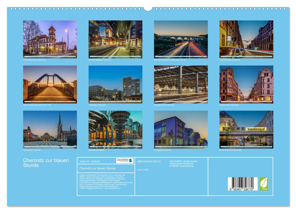 Chemnitz zur blauen Stunde (CALVENDO Premium Wandkalender 2026)