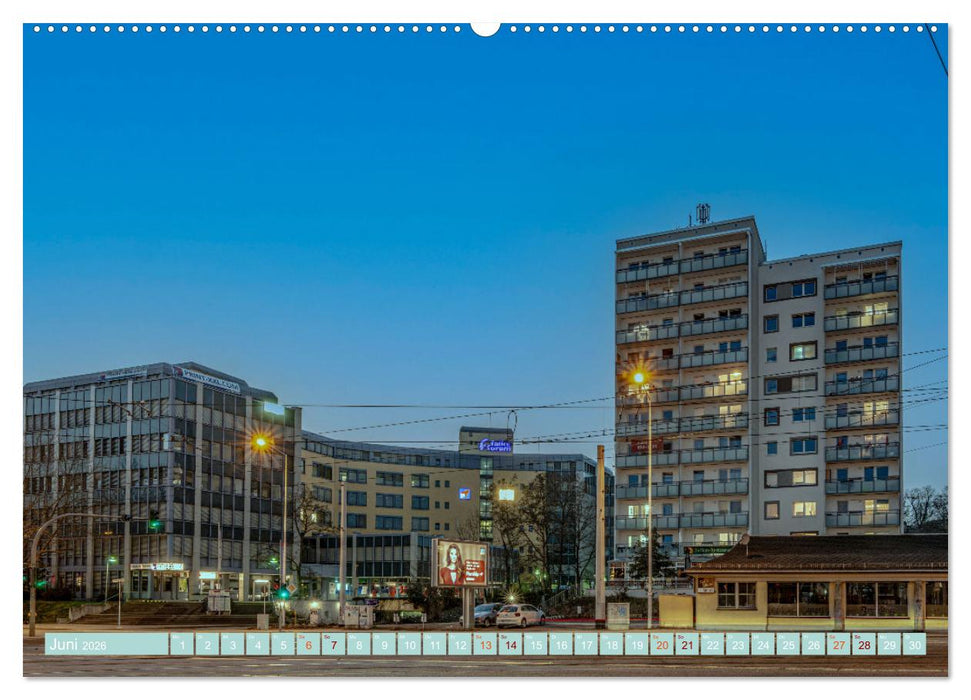 Chemnitz zur blauen Stunde (CALVENDO Premium Wandkalender 2026)