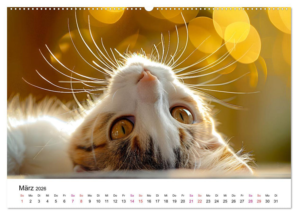 Katzenzauber - Samtpfoten im Jahreslauf (CALVENDO Premium Wandkalender 2026)