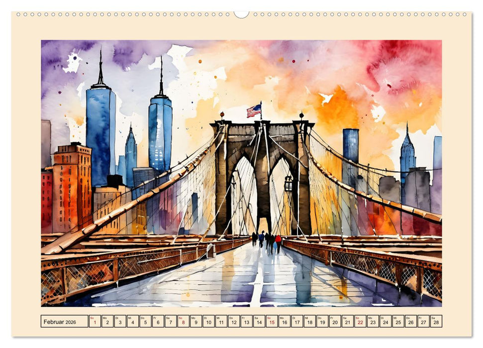 Sightseeing New York (CALVENDO Premium Wandkalender 2026)