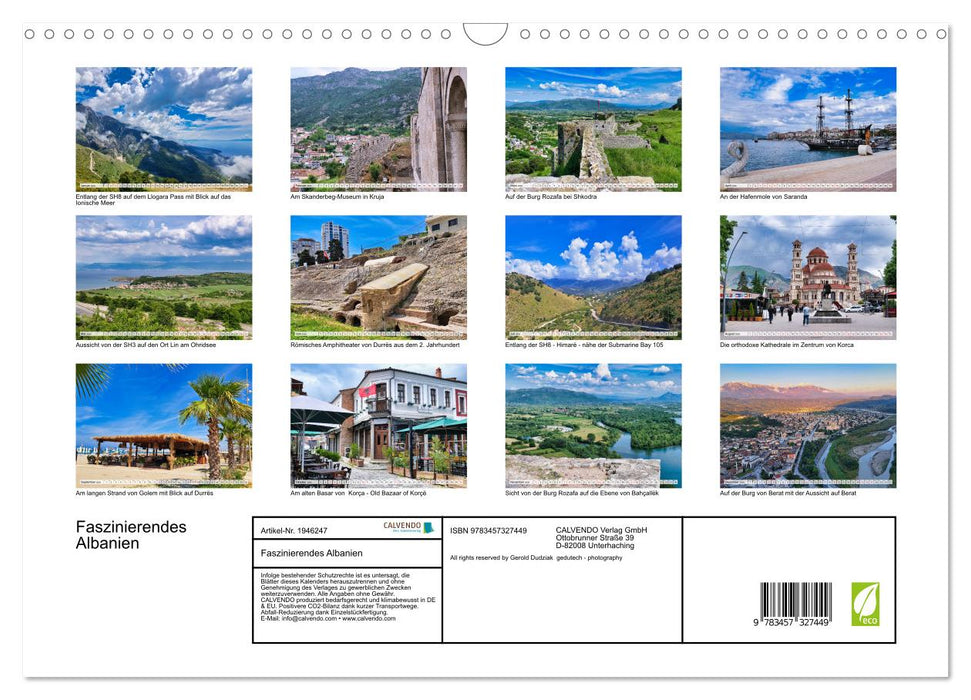 Faszinierendes Albanien (CALVENDO Wandkalender 2026)