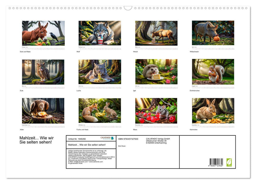 Mahlzeit... Wie wir Sie selten sehen! (CALVENDO Wandkalender 2026)