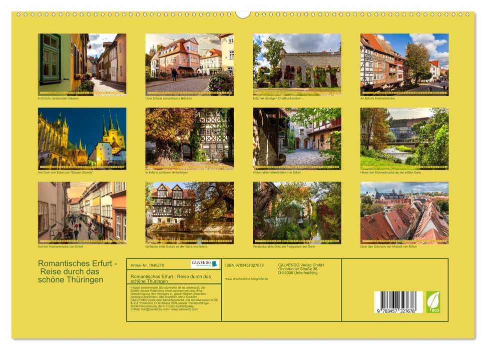 Romantisches Erfurt - Reise durch das schöne Thüringen (CALVENDO Premium Wandkalender 2026)