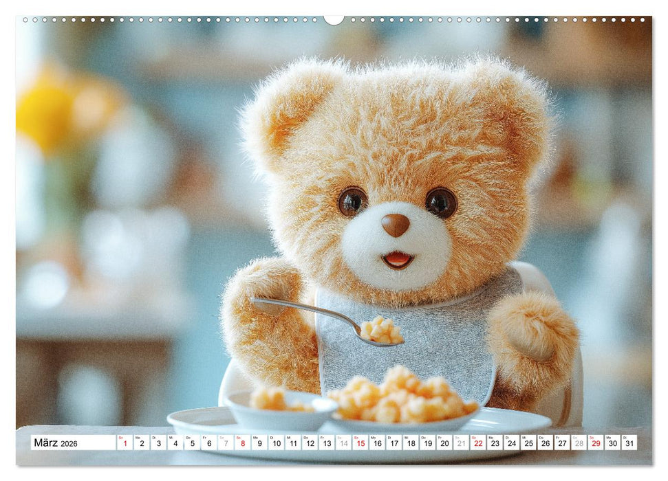 Teddy Babykalender - Jeden Monat zum Knuddeln süß (CALVENDO Premium Wandkalender 2026)