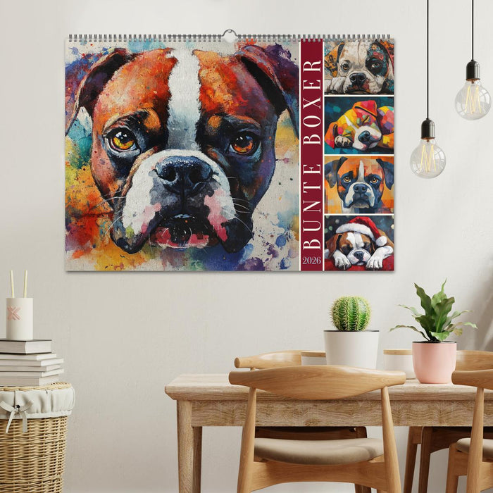 Bunte Boxer (CALVENDO Wandkalender 2026)