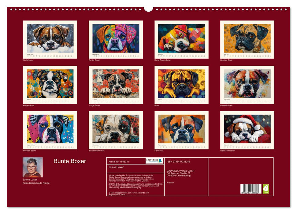 Bunte Boxer (CALVENDO Wandkalender 2026)