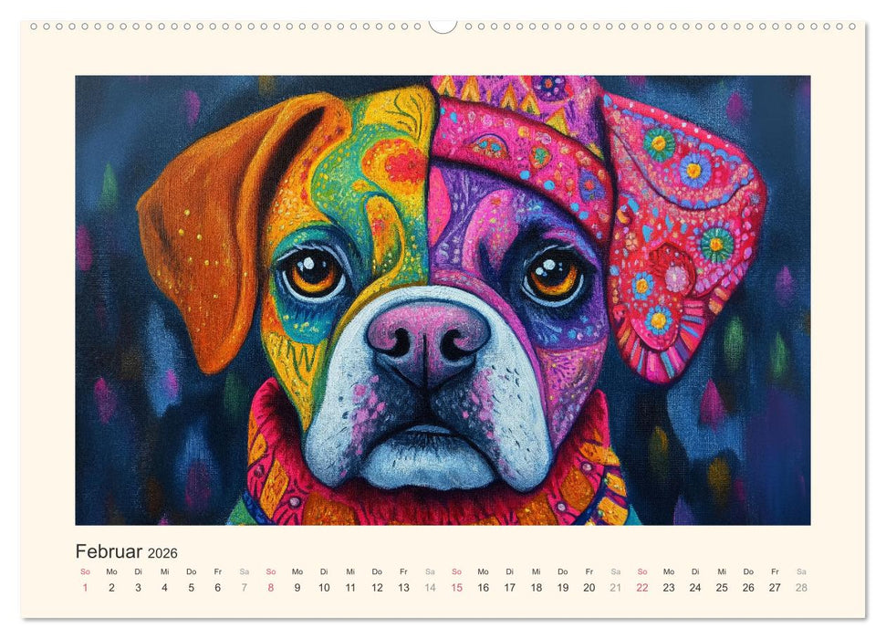Bunte Boxer (CALVENDO Wandkalender 2026)