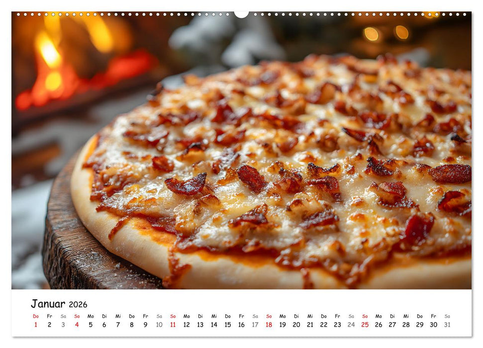 Pizza geht immer - Zu jeder Jahreszeit (CALVENDO Wandkalender 2026)