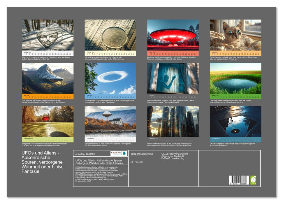 UFOs und Aliens - Außerirdische Spuren, verborgene Wahrheit oder bloße Fantasie (CALVENDO Wandkalender 2026)