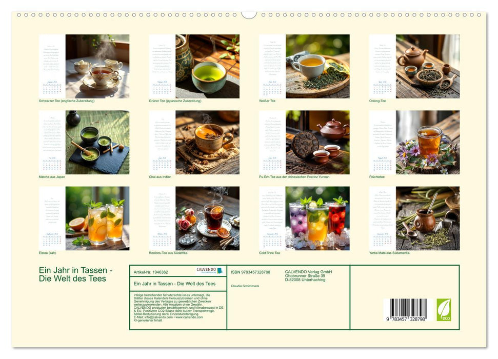 Ein Jahr in Tassen - Die Welt des Tees (CALVENDO Premium Wandkalender 2026)