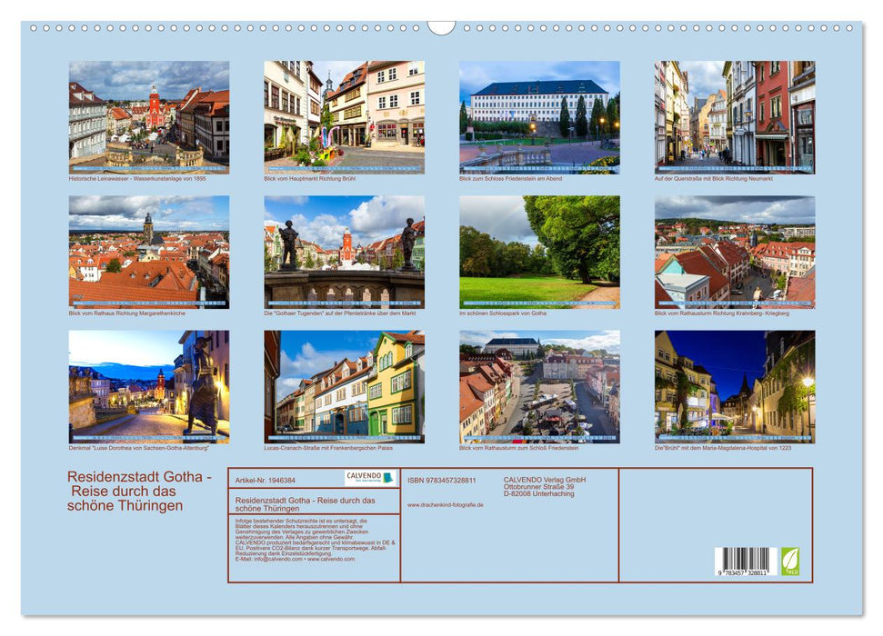 Residenzstadt Gotha - Reise durch das schöne Thüringen (CALVENDO Wandkalender 2026)