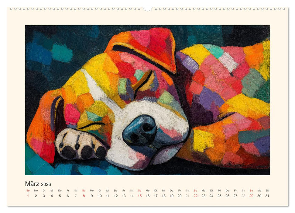 Bunte Boxer (CALVENDO Premium Wandkalender 2026)