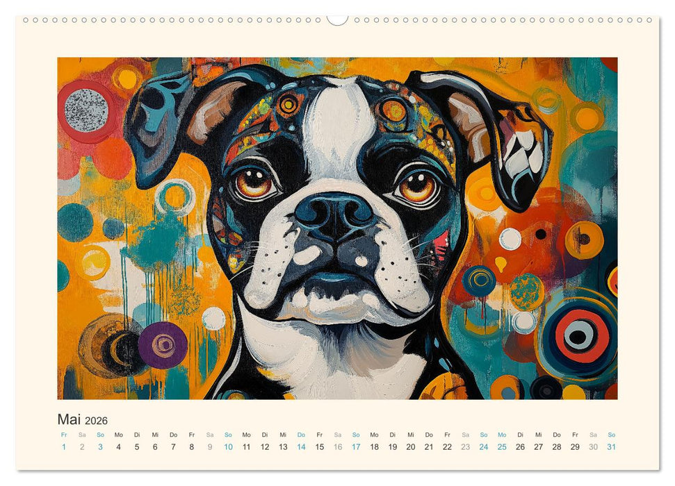 Bunte Boxer (CALVENDO Premium Wandkalender 2026)