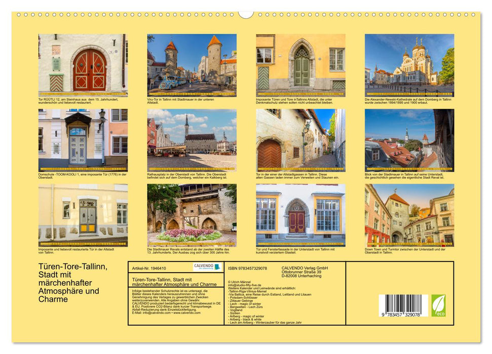Türen-Tore-Tallinn, Stadt mit märchenhafter Atmosphäre und Charme (CALVENDO Premium Wandkalender 2026)
