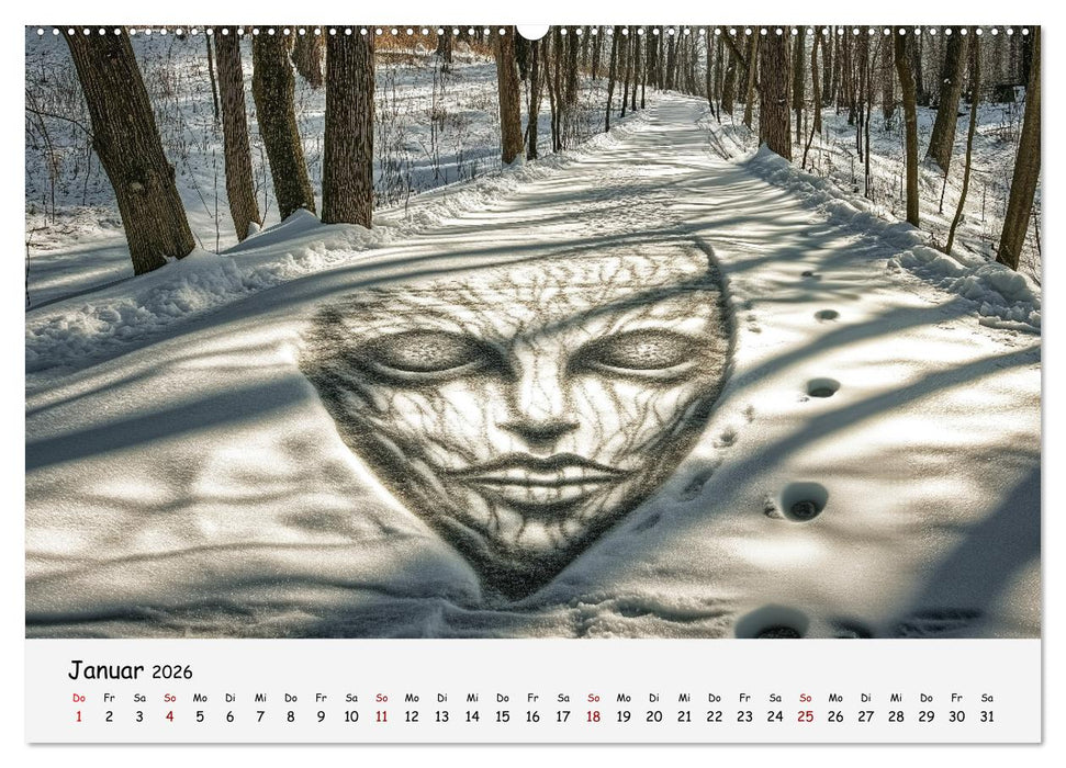 UFOs und Aliens - Außerirdische Spuren, verborgene Wahrheit oder bloße Fantasie (CALVENDO Premium Wandkalender 2026)