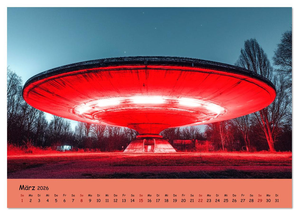 UFOs und Aliens - Außerirdische Spuren, verborgene Wahrheit oder bloße Fantasie (CALVENDO Premium Wandkalender 2026)
