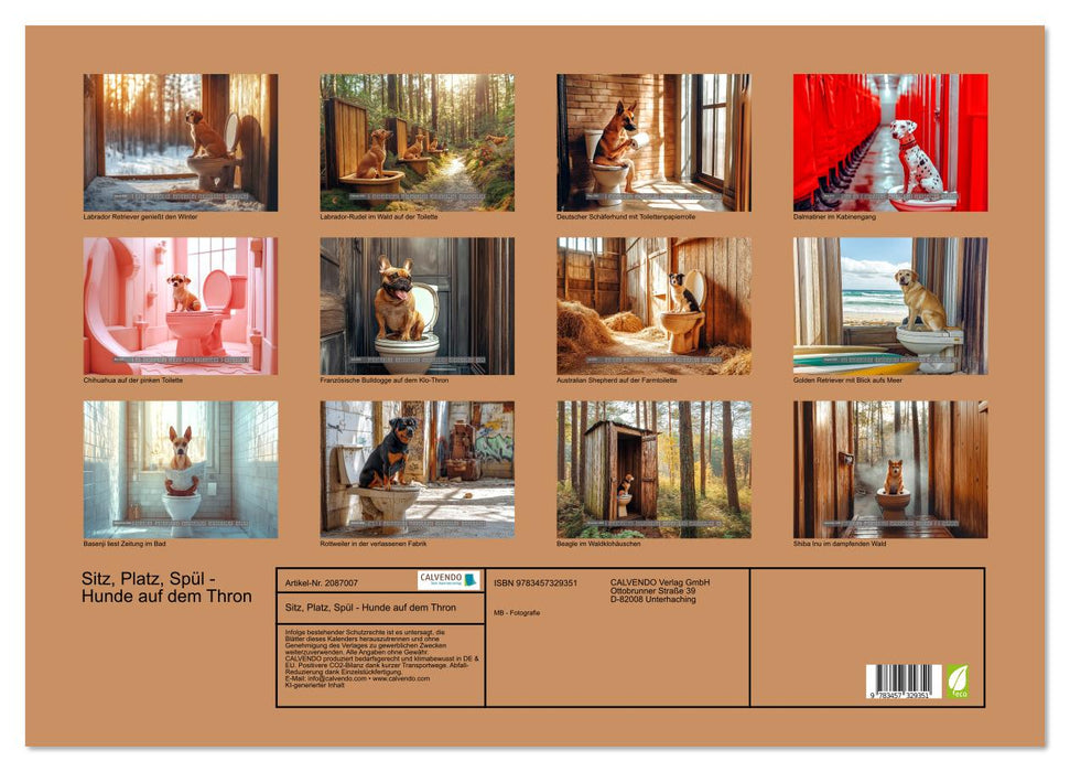 Sitz, Platz, Spül - Hunde auf dem Thron (CALVENDO Wandkalender 2026)