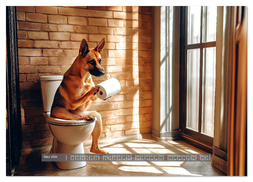 Sitz, Platz, Spül - Hunde auf dem Thron (CALVENDO Wandkalender 2026)