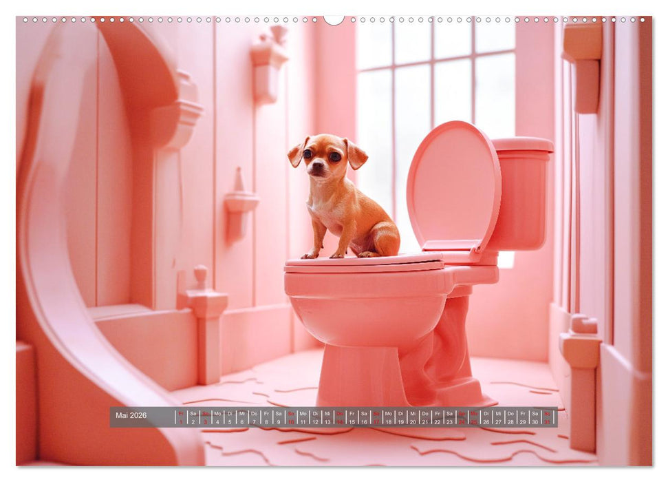 Sitz, Platz, Spül - Hunde auf dem Thron (CALVENDO Wandkalender 2026)