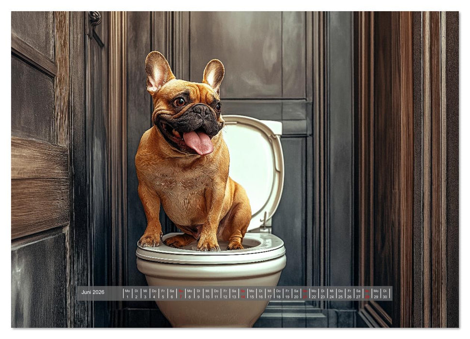 Sitz, Platz, Spül - Hunde auf dem Thron (CALVENDO Wandkalender 2026)