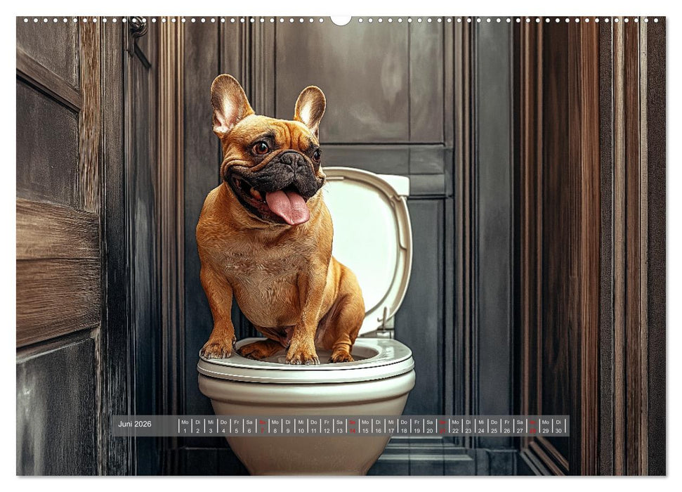 Sitz, Platz, Spül - Hunde auf dem Thron (CALVENDO Wandkalender 2026)