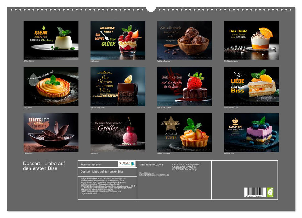 Dessert - Liebe auf den ersten Biss (CALVENDO Wandkalender 2026)