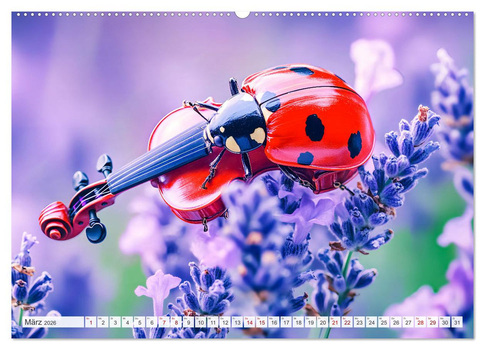 Konzert der Natur - Insekten spielen Musikinstrumente (CALVENDO Wandkalender 2026)