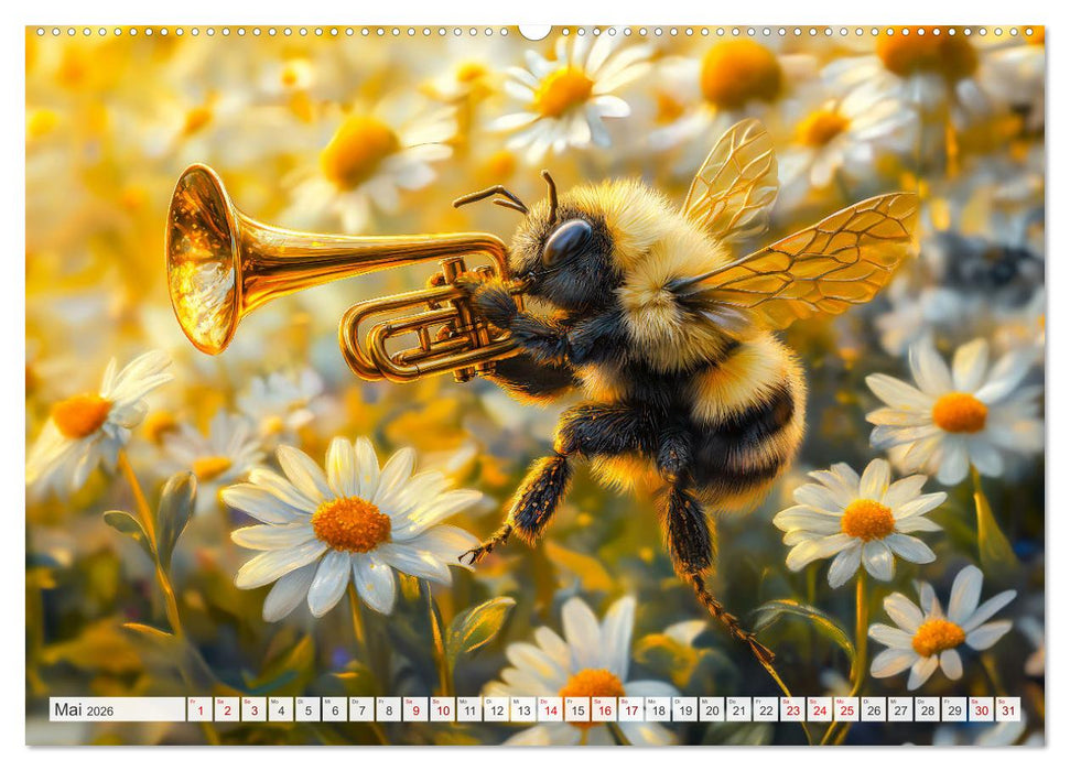 Konzert der Natur - Insekten spielen Musikinstrumente (CALVENDO Wandkalender 2026)