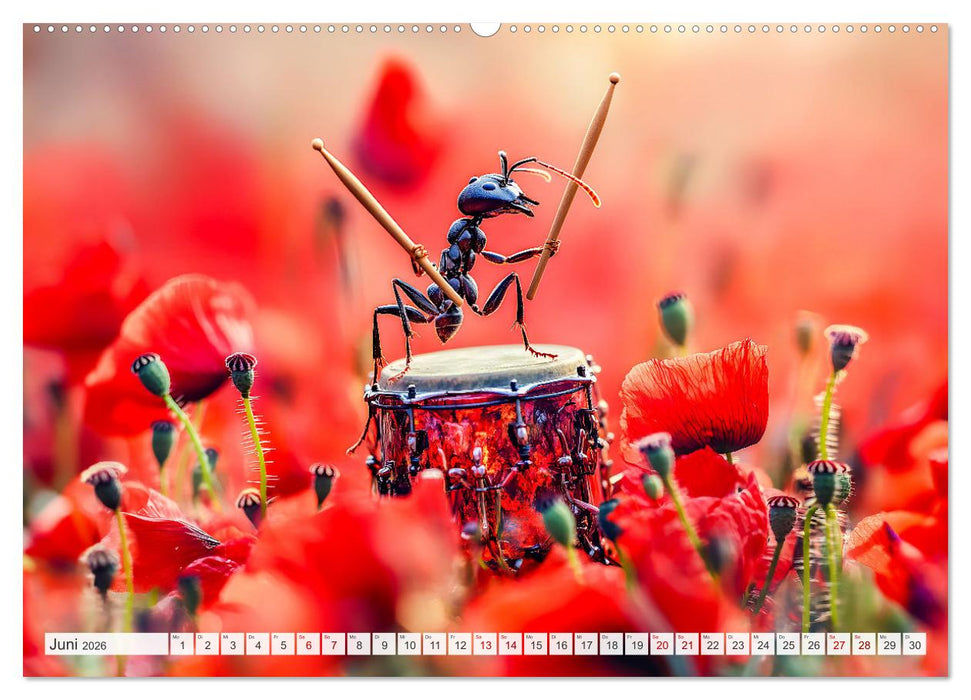 Konzert der Natur - Insekten spielen Musikinstrumente (CALVENDO Wandkalender 2026)