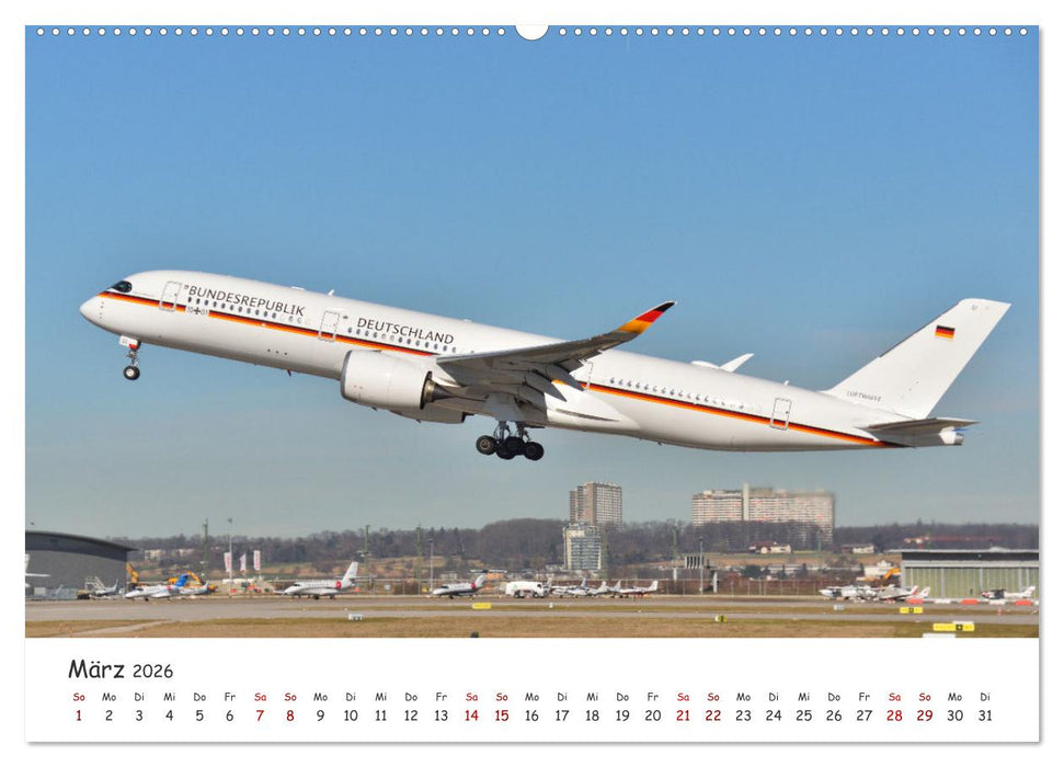 Flugzeuge auf Europas Flughäfen (CALVENDO Premium Wandkalender 2026)