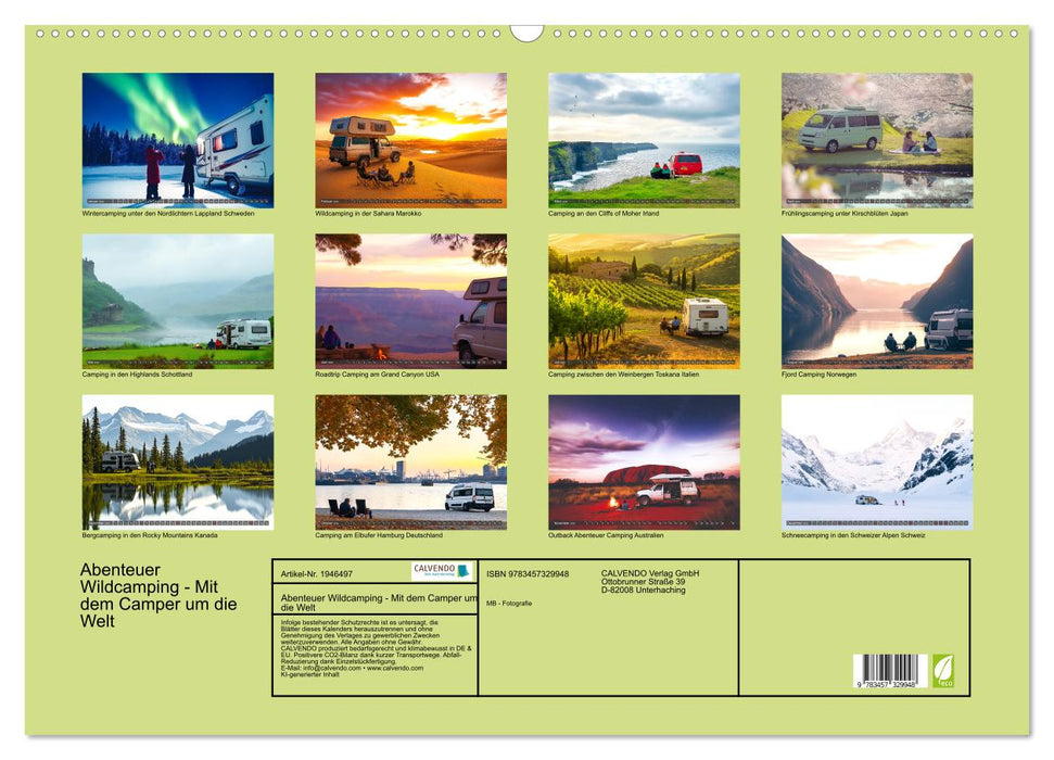 Abenteuer Wildcamping - Mit dem Camper um die Welt (CALVENDO Wandkalender 2026)