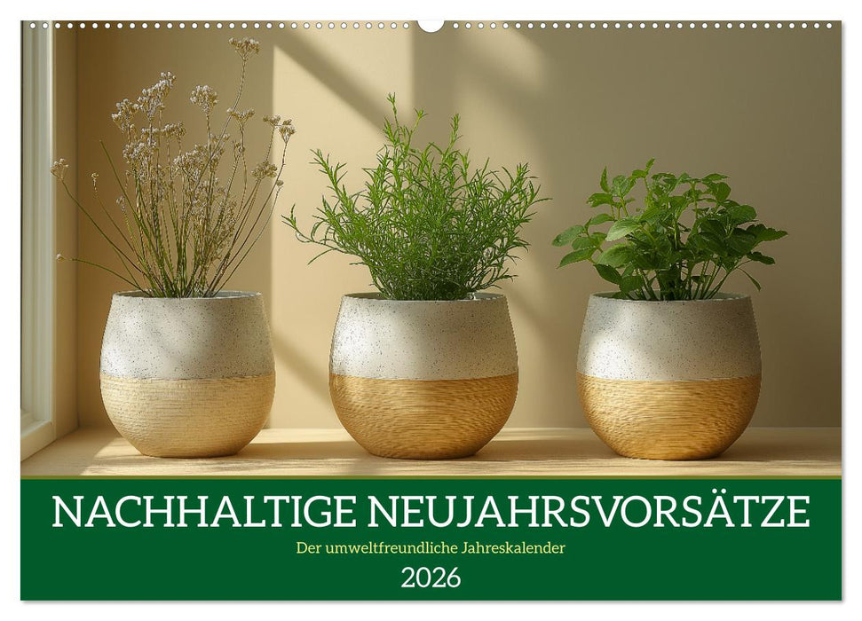 Nachhaltige Neujahrsvorsätze - Der umweltfreundliche Jahreskalender (CALVENDO Wandkalender 2026)