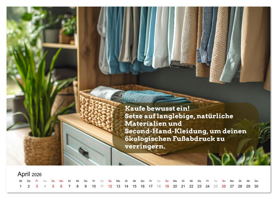 Nachhaltige Neujahrsvorsätze - Der umweltfreundliche Jahreskalender (CALVENDO Wandkalender 2026)