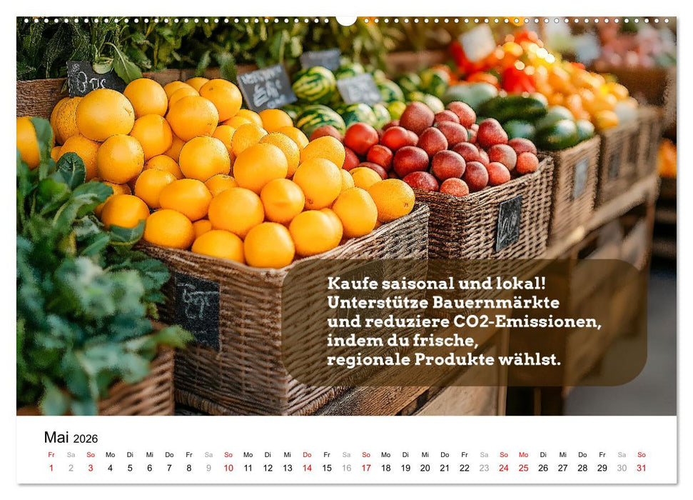 Nachhaltige Neujahrsvorsätze - Der umweltfreundliche Jahreskalender (CALVENDO Wandkalender 2026)