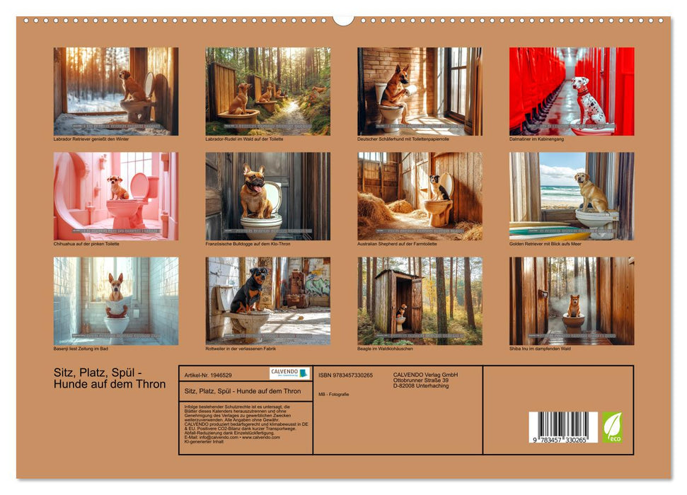 Sitz, Platz, Spül - Hunde auf dem Thron (CALVENDO Premium Wandkalender 2026)