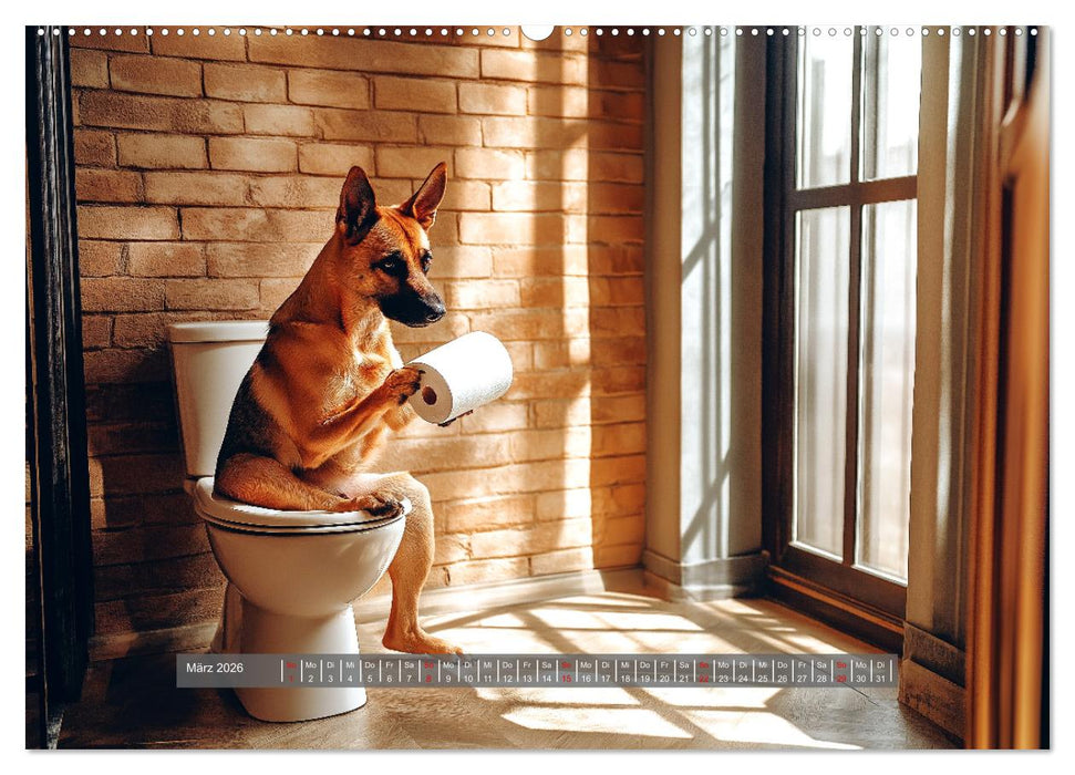 Sitz, Platz, Spül - Hunde auf dem Thron (CALVENDO Premium Wandkalender 2026)