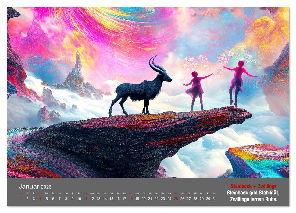 Sternzeichen im Einklang - Aszendent im Jahreshoroskop (CALVENDO Wandkalender 2026)