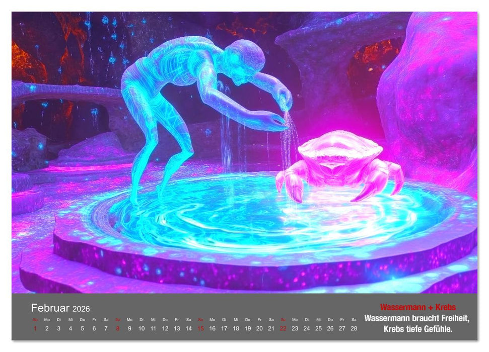 Sternzeichen im Einklang - Aszendent im Jahreshoroskop (CALVENDO Wandkalender 2026)