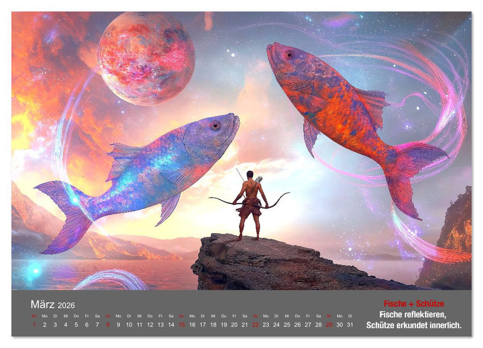 Sternzeichen im Einklang - Aszendent im Jahreshoroskop (CALVENDO Wandkalender 2026)