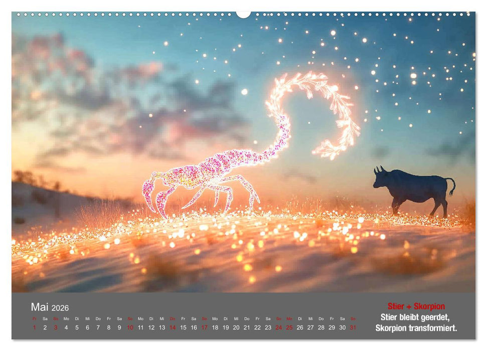 Sternzeichen im Einklang - Aszendent im Jahreshoroskop (CALVENDO Wandkalender 2026)
