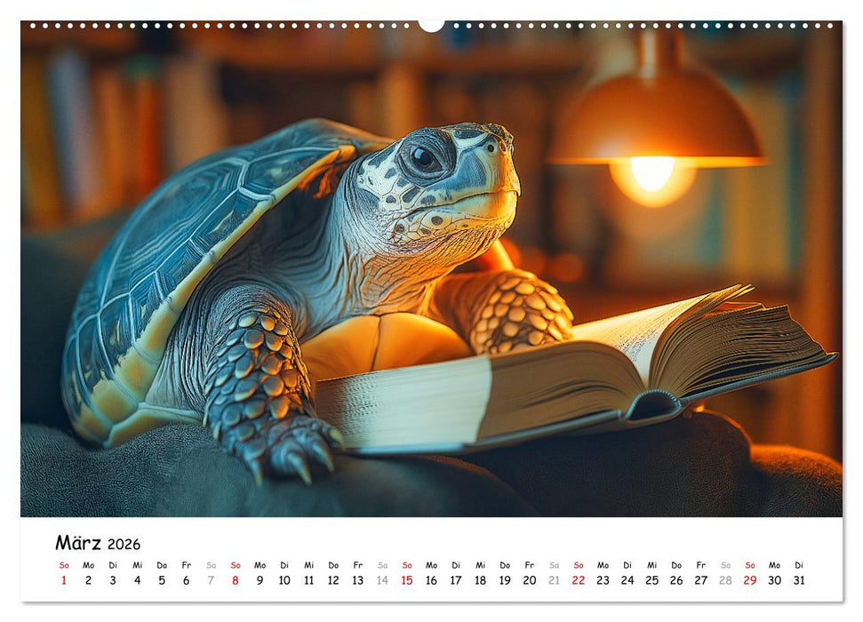 CHILL MAL - Entspannte Schildkröten beim Faulenzen (CALVENDO Premium Wandkalender 2026)